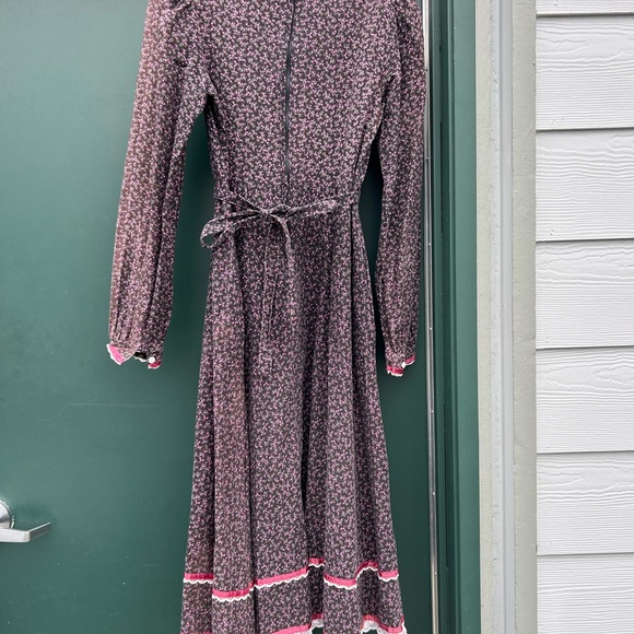 Gunne Sax Prairie Dress 70s Maxi Floral Lace Long Sleeves Vintage Renaissance - Picture 5 of 10